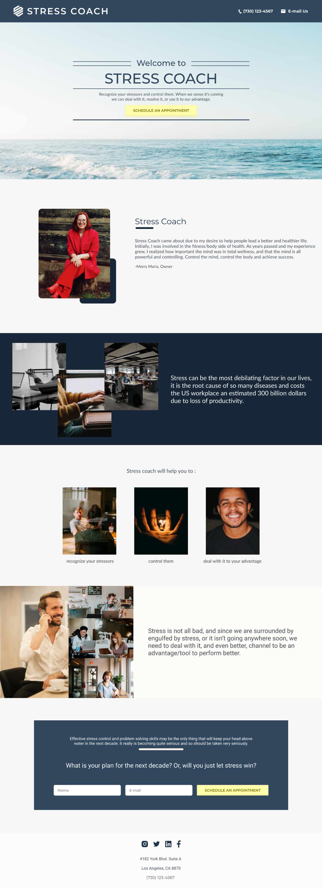 Web Design by Denis & Co. Design for Stress Coach | Design #28132374