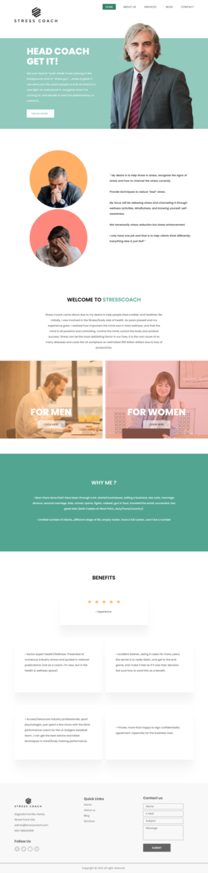 Web Design par UniqueDreamer pour Stress Coach | Design #28126441