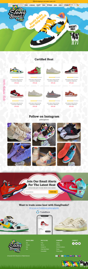 eye catching sneaker site design needed | Diseño Web por Titan Eagle