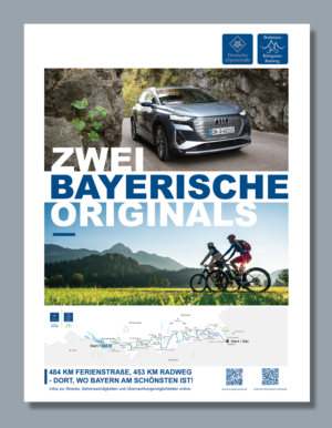 U3 Katalog-Magazin Anzeige Deutsche Alpenstraße & Bodensee-Königssee Radweg | Design Publicitaire par BLUE WINGS