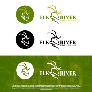 Logo Design by CreativeGwen™ for Elk River Mountain Homes | Design: #28153690
