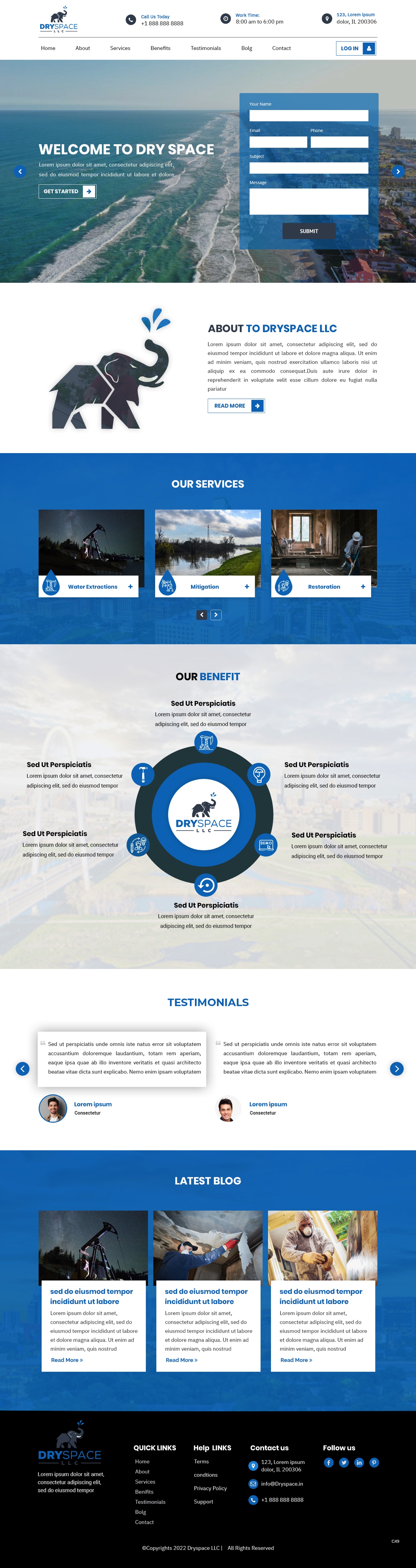 Wordpress Design by pb for DRYSPACE LLC | Design #28136926