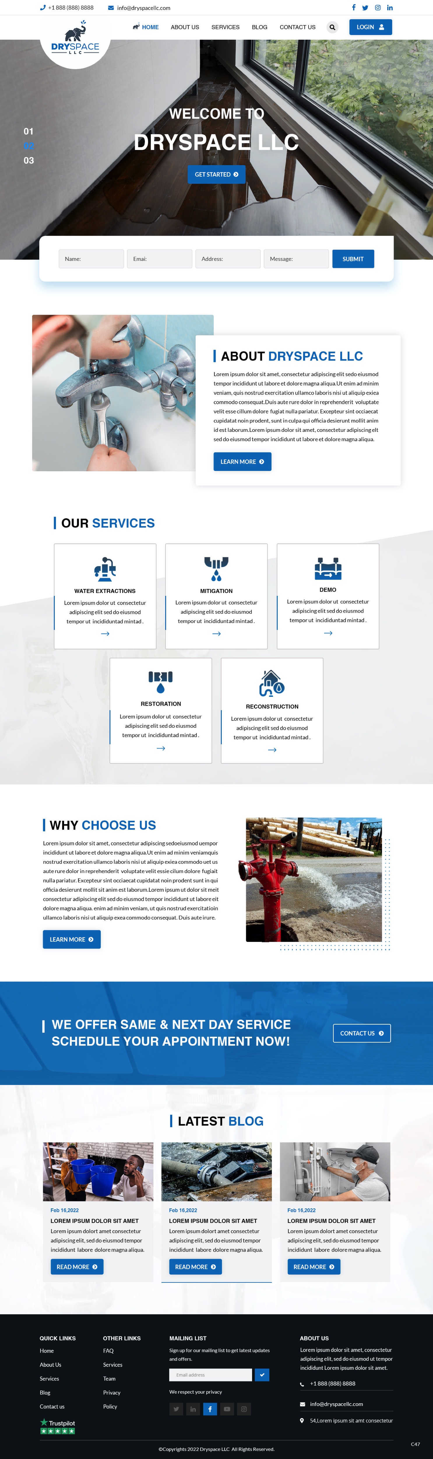 Wordpress Design by pb for DRYSPACE LLC | Design #28136928
