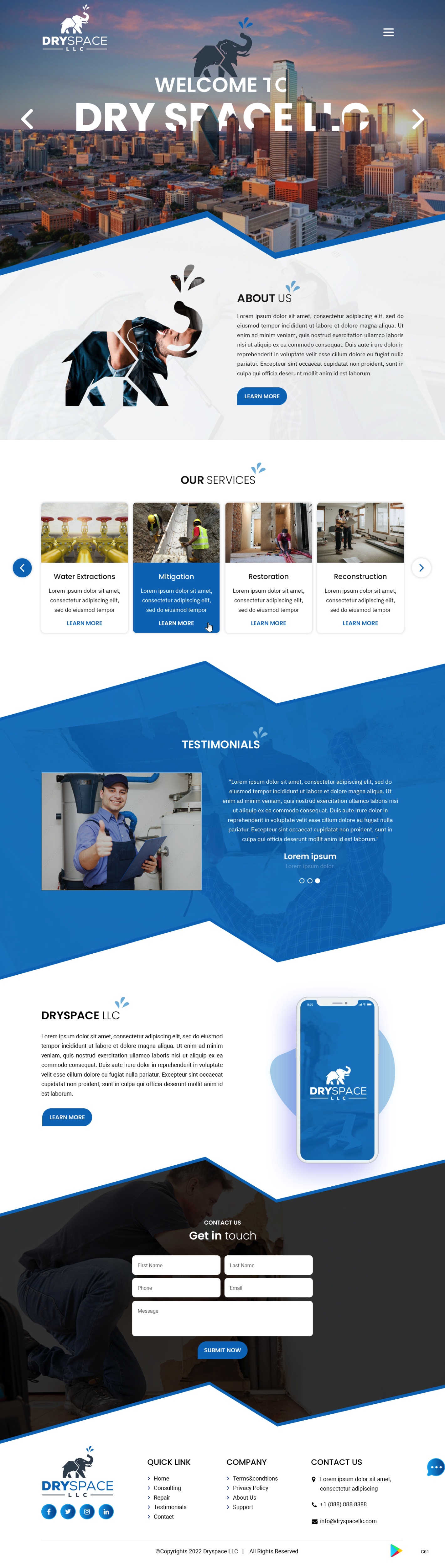 Wordpress Design by pb for DRYSPACE LLC | Design #28136930