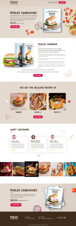 Simple landing page for Pickles cookbook | Diseño Web por Sbss