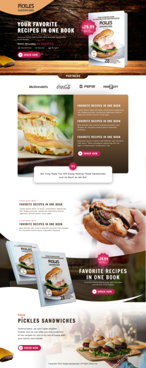Simple landing page for Pickles cookbook | Diseño Web por *mary