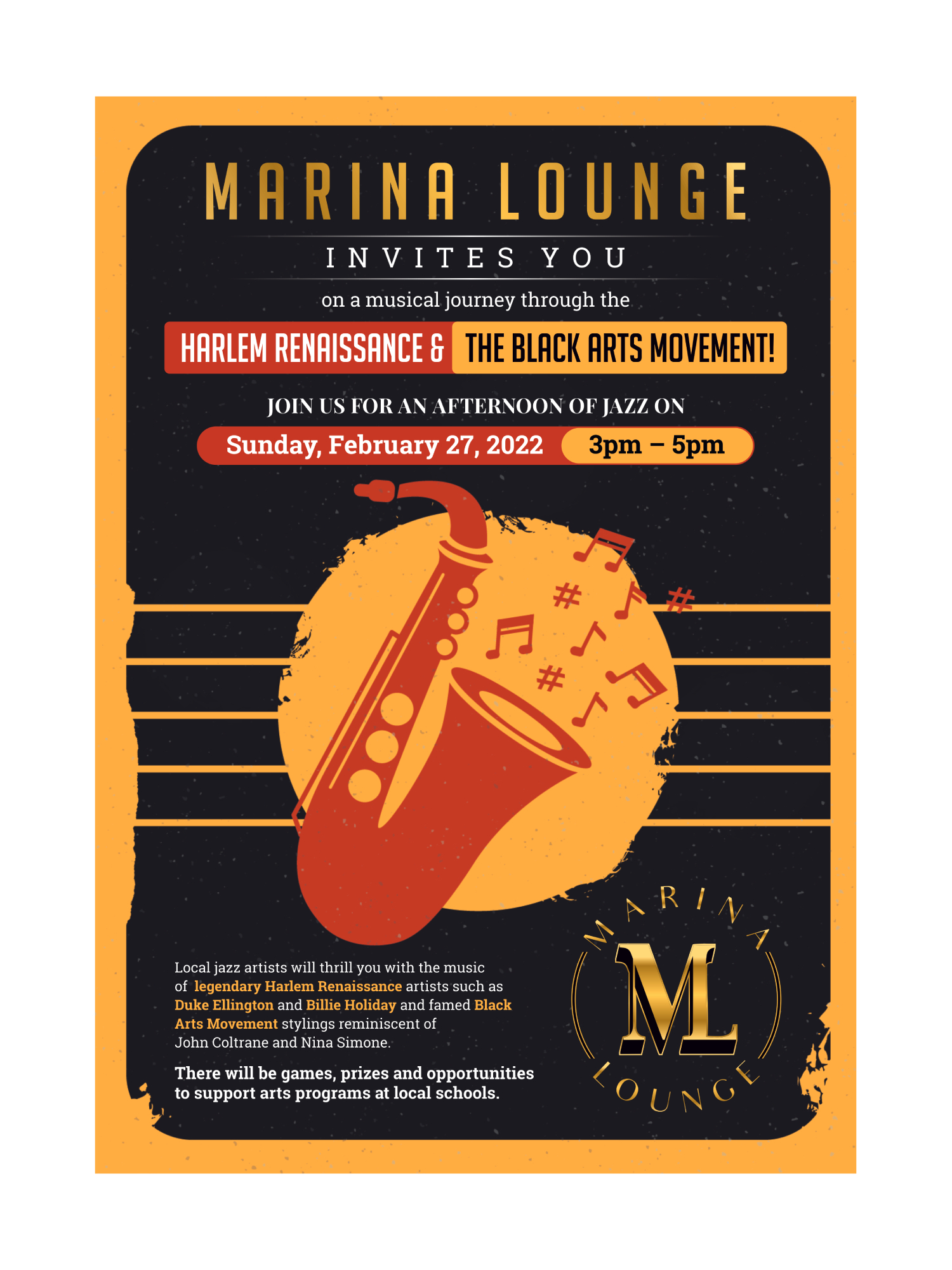 Flyer Design by OwnDesign for Marina Lounge Suisun | Design #28135133