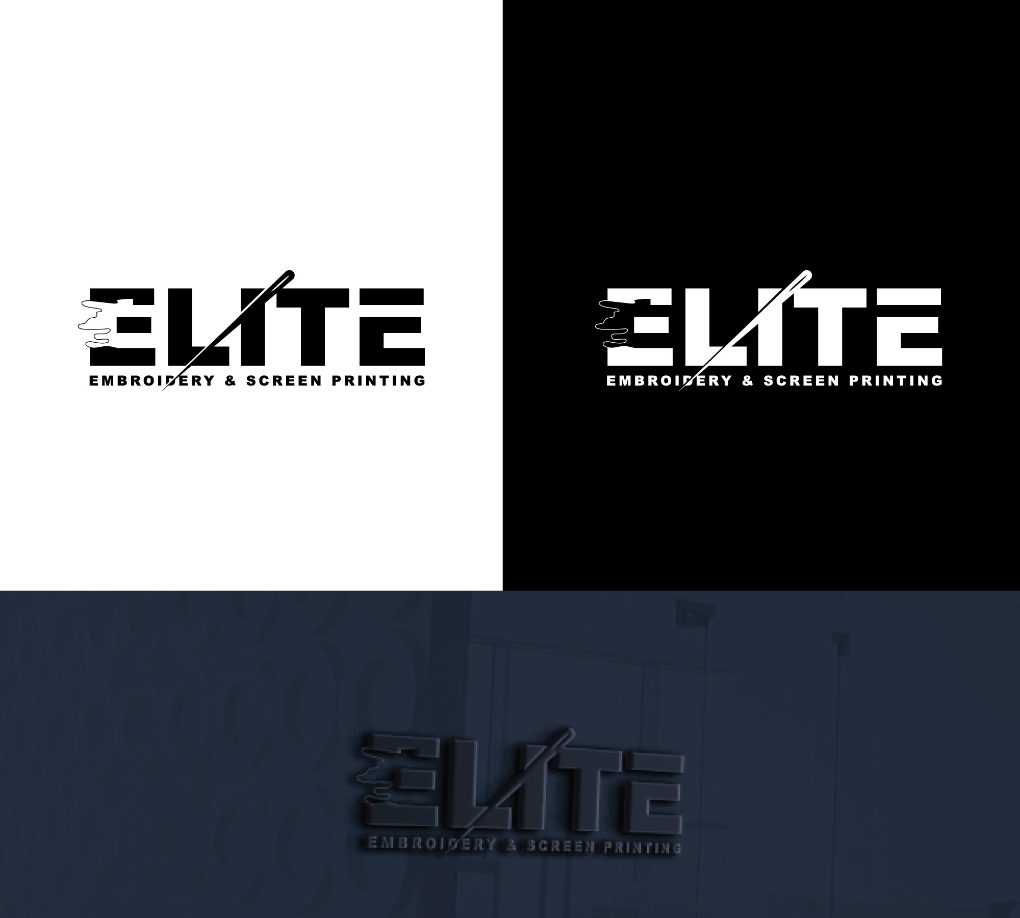 Logo Design by RRR Design for Elite Embroidery & Screen Printing | Design #28139127