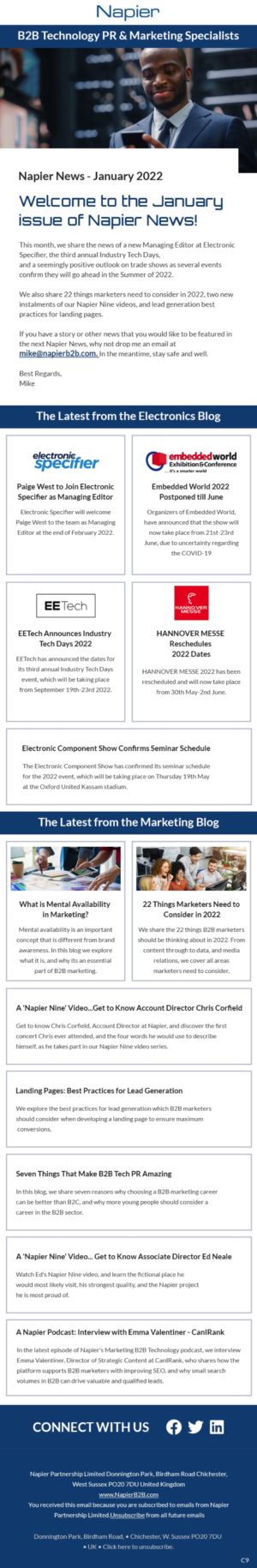 Newsletter-Design von pb für Napier Partnership Limited | Design: #28147778