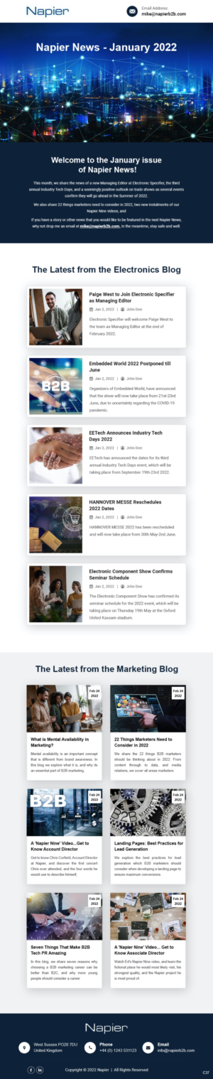 Newsletter-Design von pb für Napier Partnership Limited | Design: #28147780