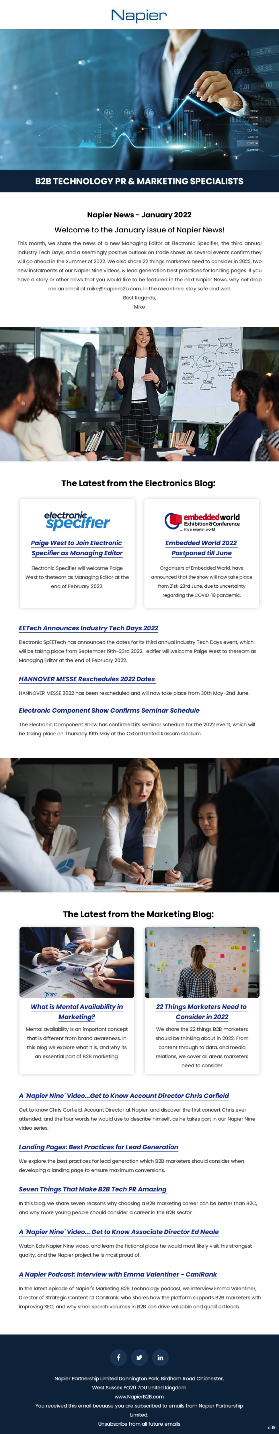 Newsletter Design by pb for Napier Partnership Limited | Design #28147781