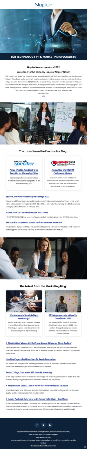 Newsletter-Design von pb für Napier Partnership Limited | Design: #28147781