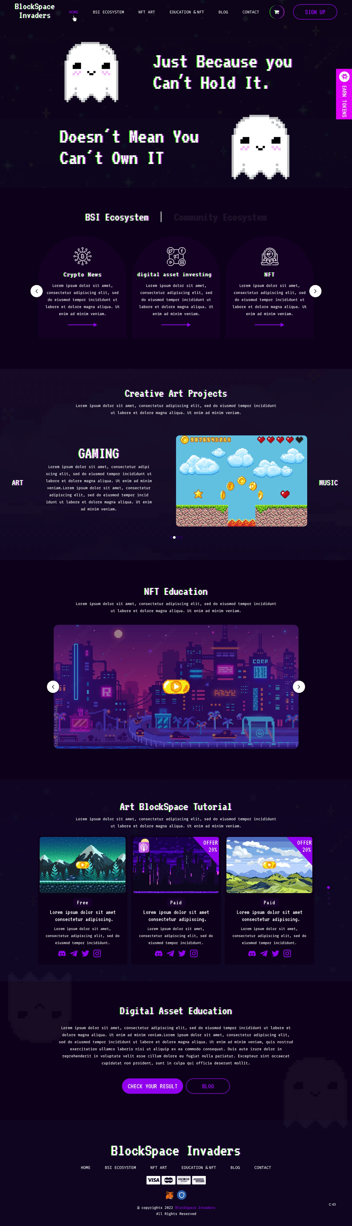 Web Design by pb for BlockSpace Invaders  | Design #28194246