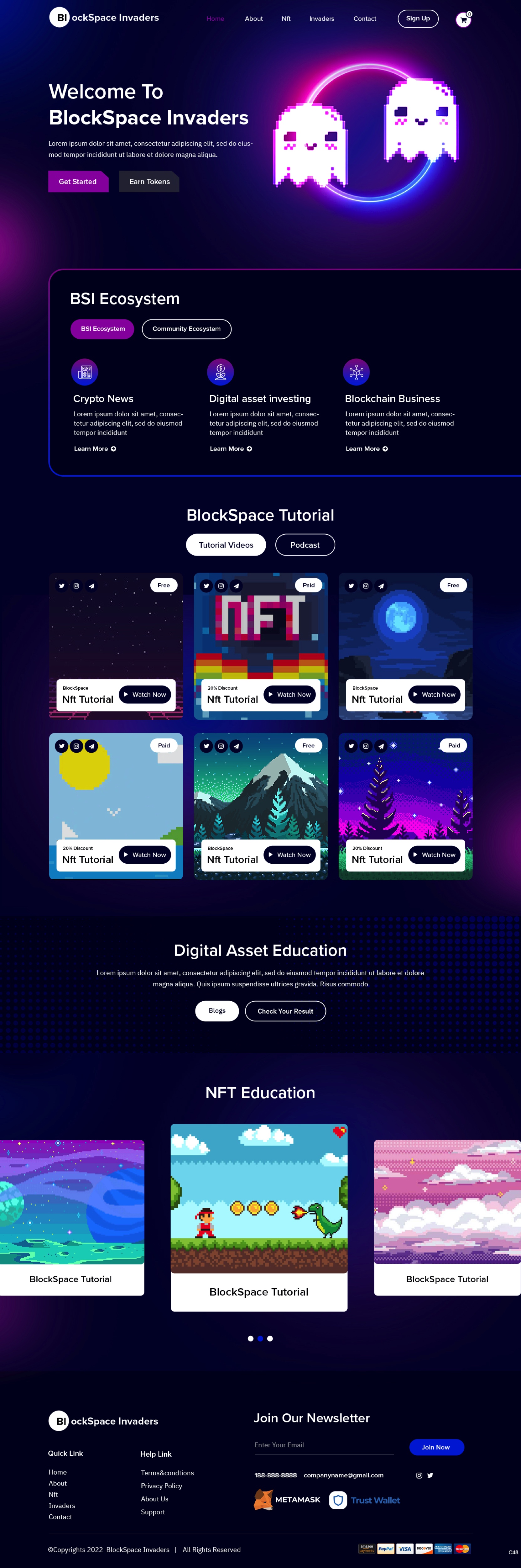 Web Design by pb for BlockSpace Invaders  | Design #28194248