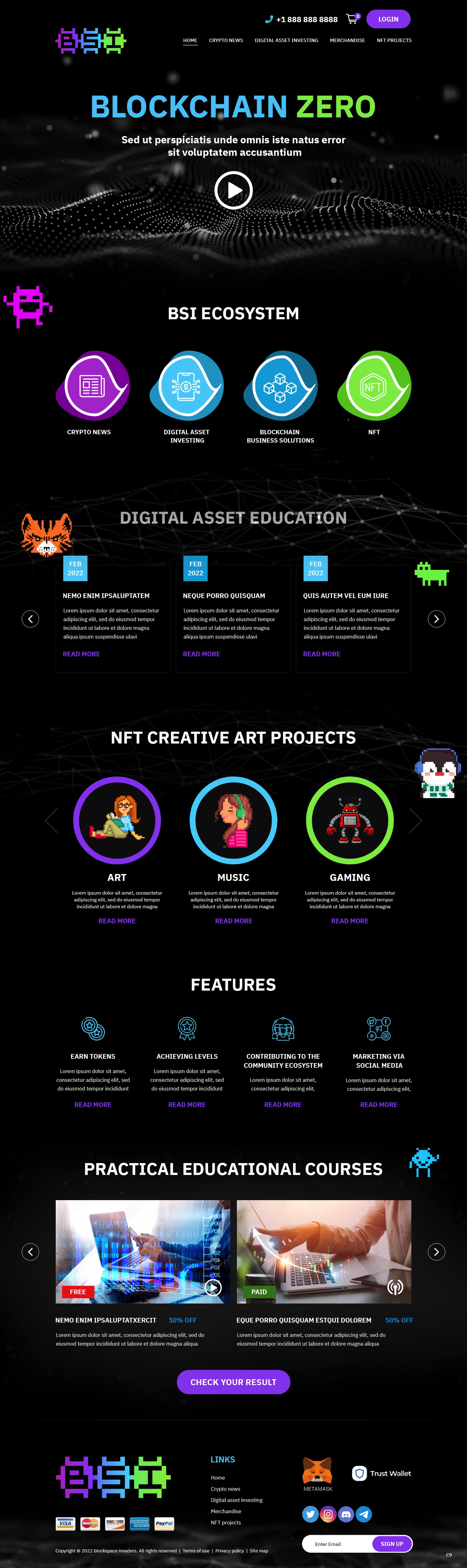 Web Design by pb for BlockSpace Invaders  | Design #28199903