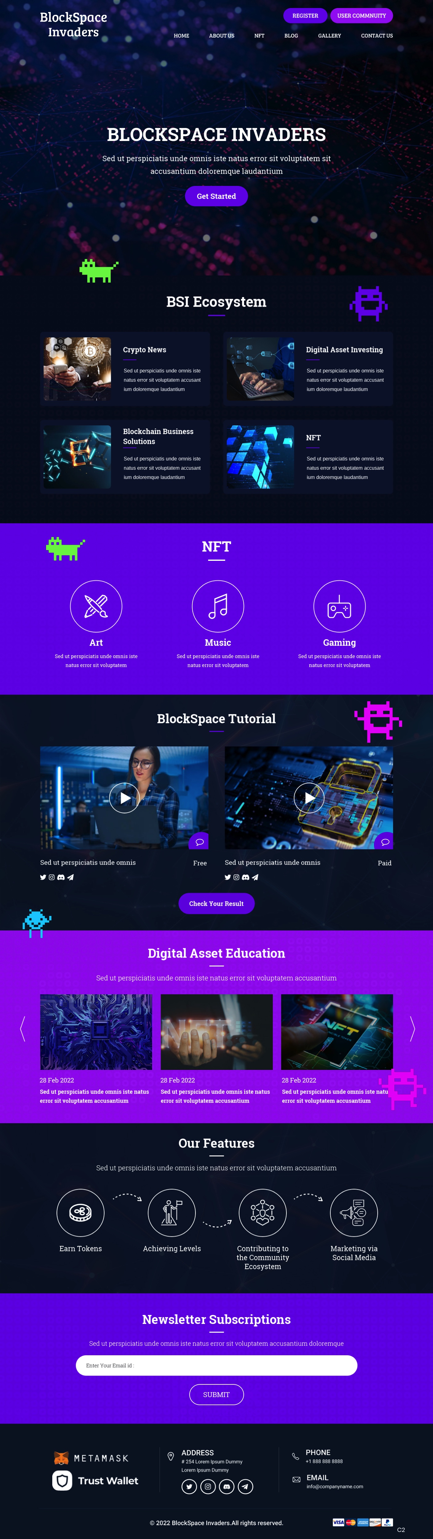 Web Design by pb for BlockSpace Invaders  | Design #28199905