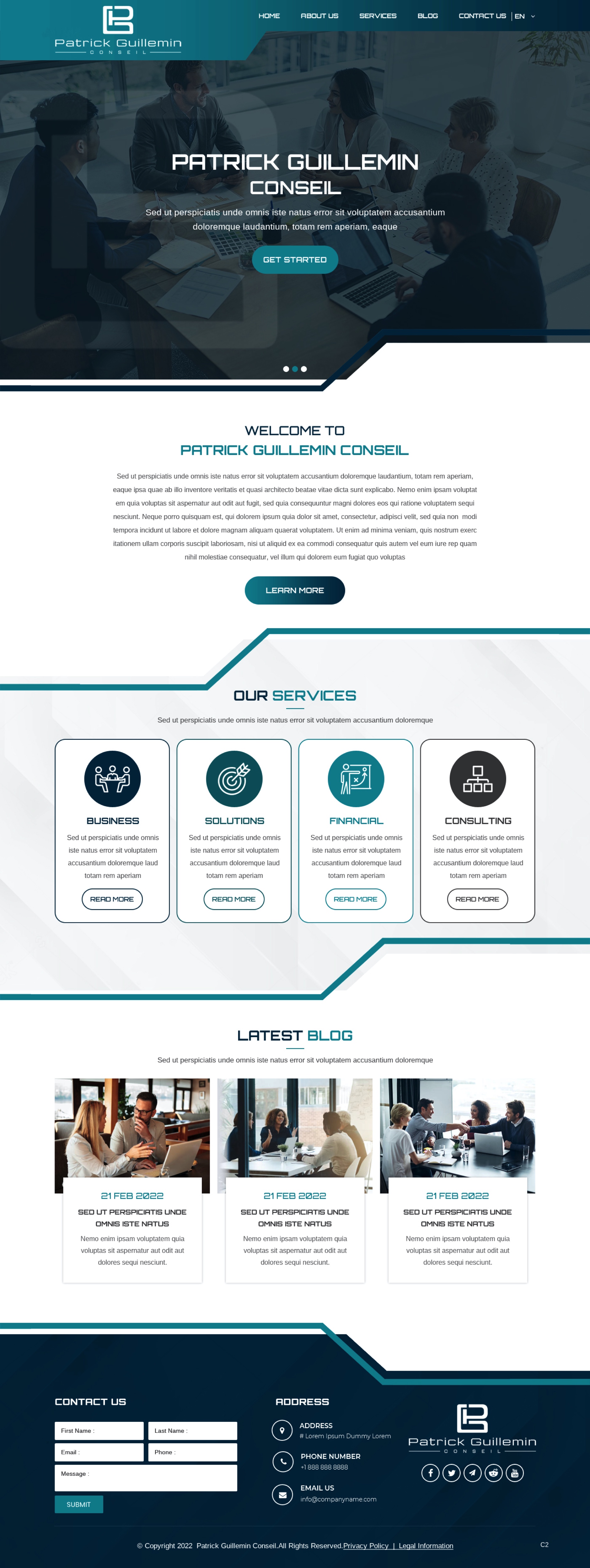 Diseño Wordpress por pb para Patrick Guillemin Conseil SARL | Diseño #28157098