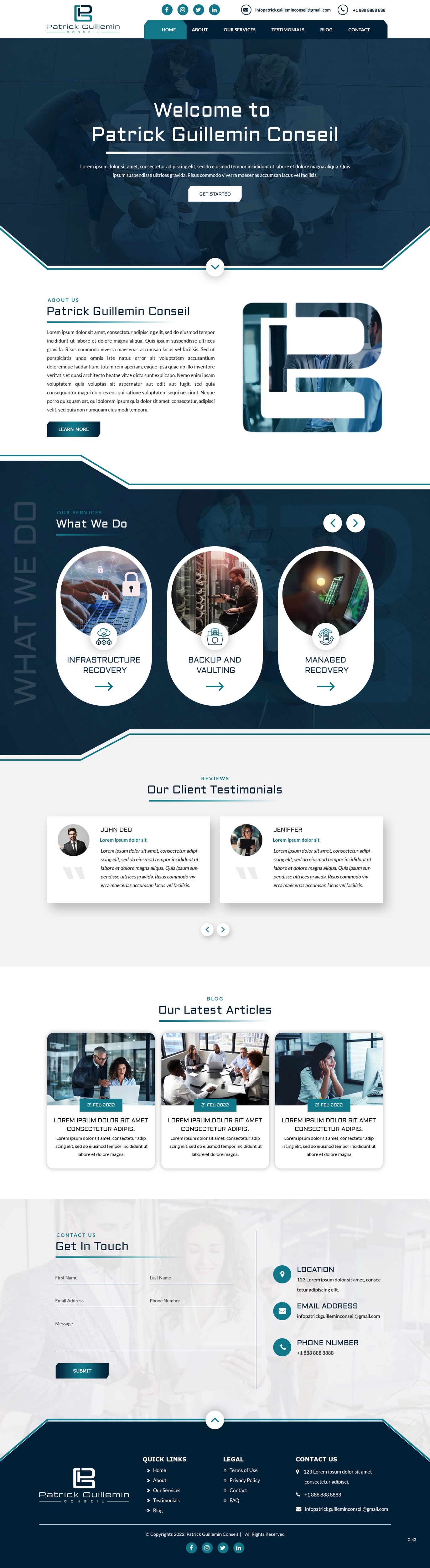 Diseño Wordpress por pb para Patrick Guillemin Conseil SARL | Diseño #28157111