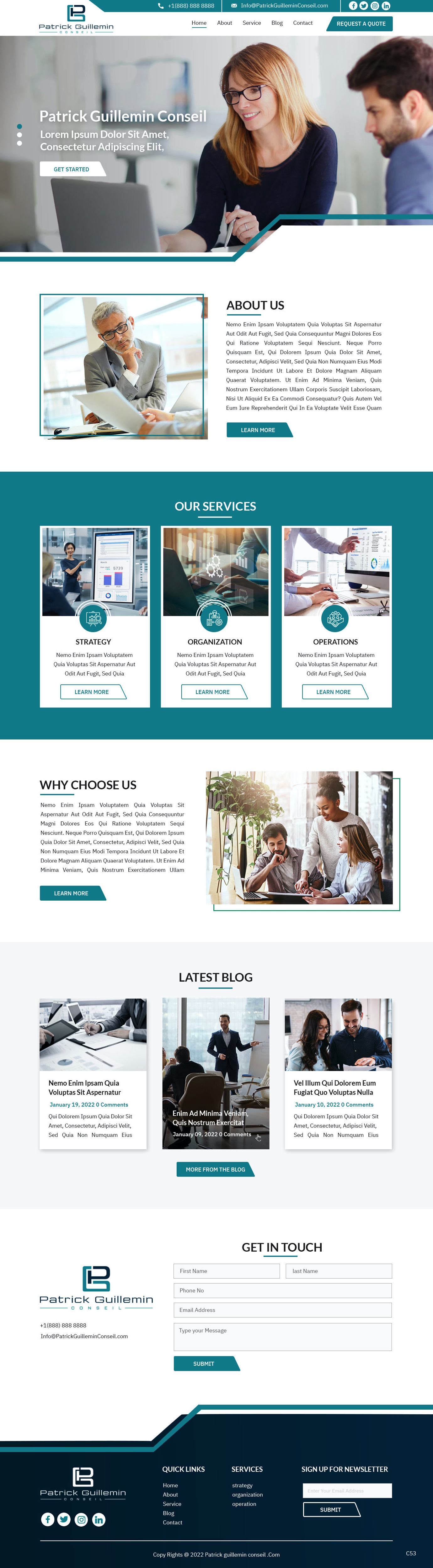 Wordpress Design by pb for Patrick Guillemin Conseil SARL | Design #28163489