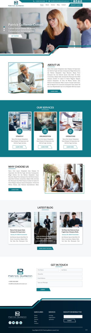 Diseño Wordpress por pb para Patrick Guillemin Conseil SARL | Diseño: #28163489