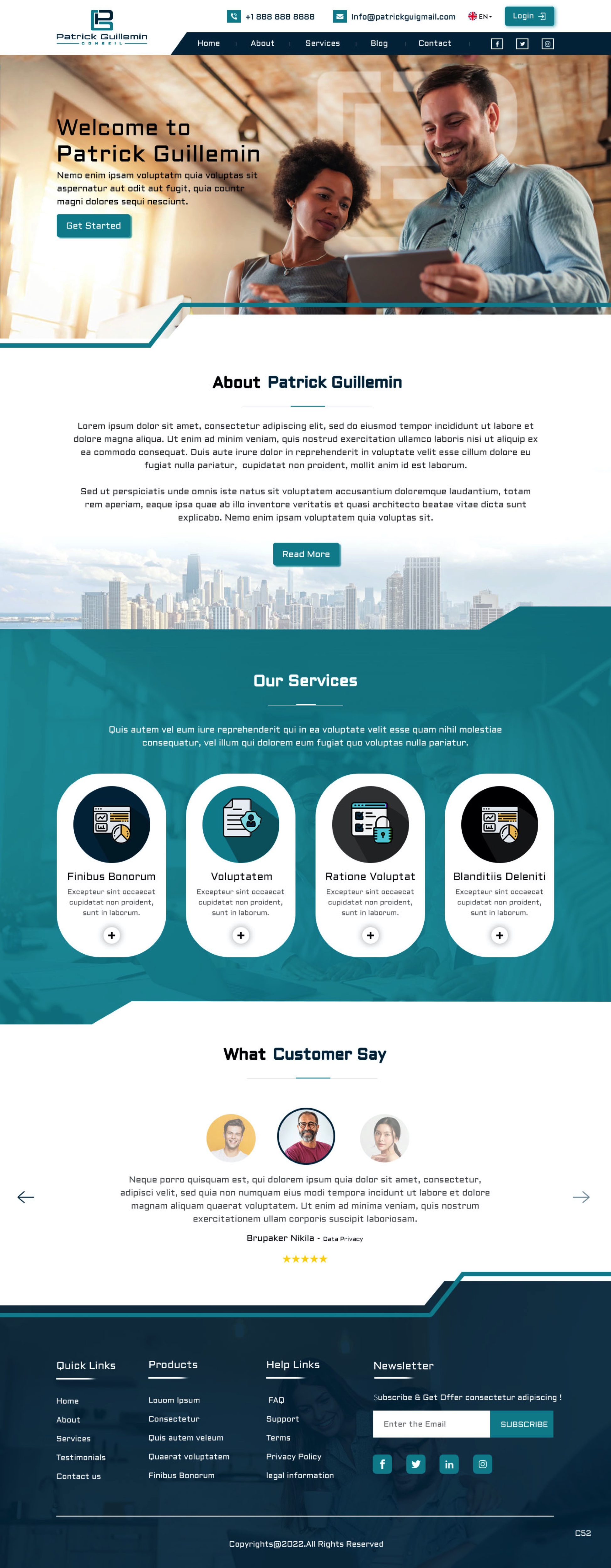 Diseño Wordpress por pb para Patrick Guillemin Conseil SARL | Diseño #28163491