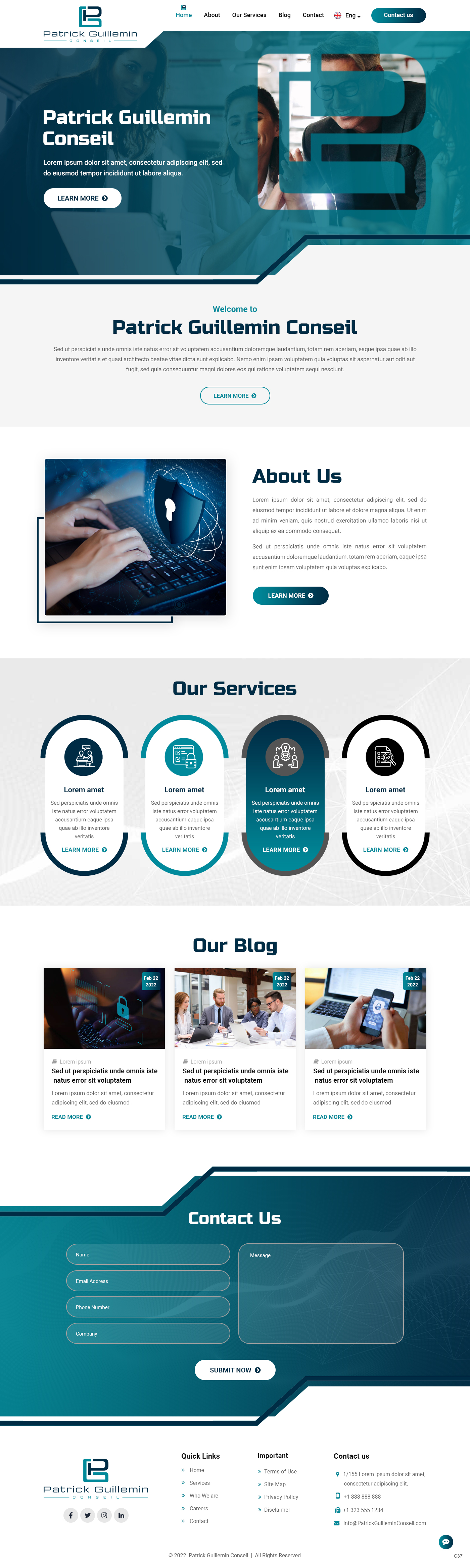 Diseño Wordpress por pb para Patrick Guillemin Conseil SARL | Diseño #28236519