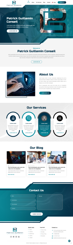Diseño Wordpress por pb para Patrick Guillemin Conseil SARL | Diseño: #28236519