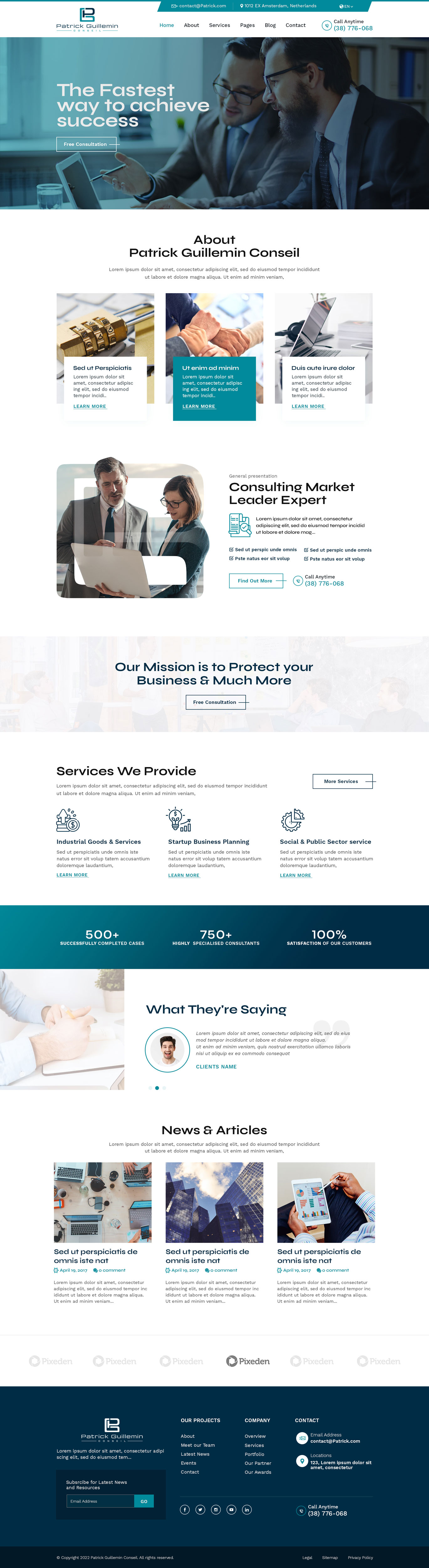 Wordpress Design by logoQ for Patrick Guillemin Conseil SARL | Design #28168047
