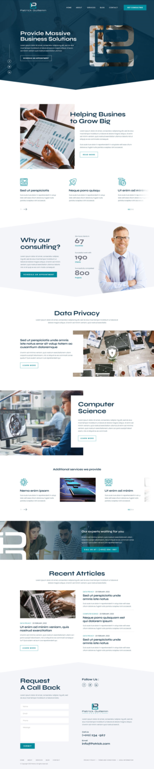 Wordpress Design by logoQ for Patrick Guillemin Conseil SARL | Design: #28168049