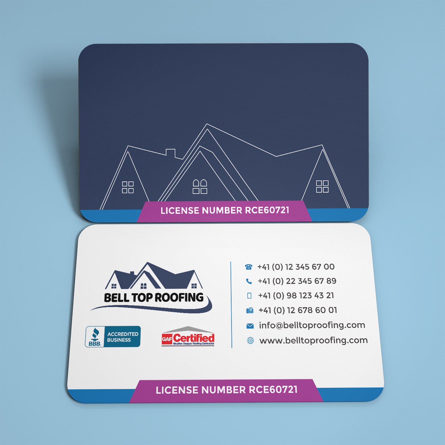 Business Card Design by Robert Macwan for Bell Top Roofing | Design #28151046