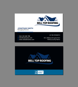 Business Card Design by Creations Box 2015 for Bell Top Roofing | Design: #28154265