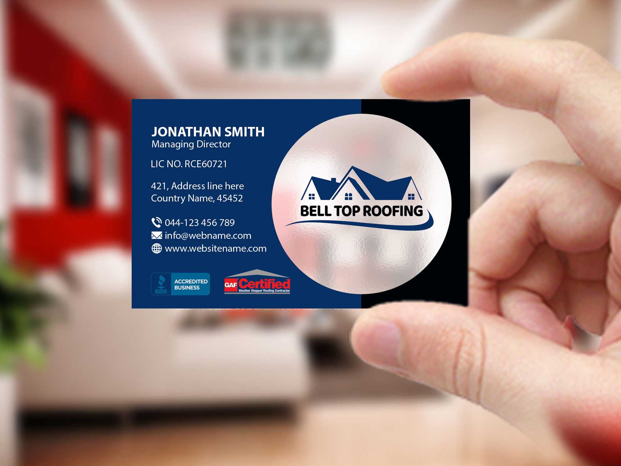 Business Card Design by Creations Box 2015 for Bell Top Roofing | Design #28159352