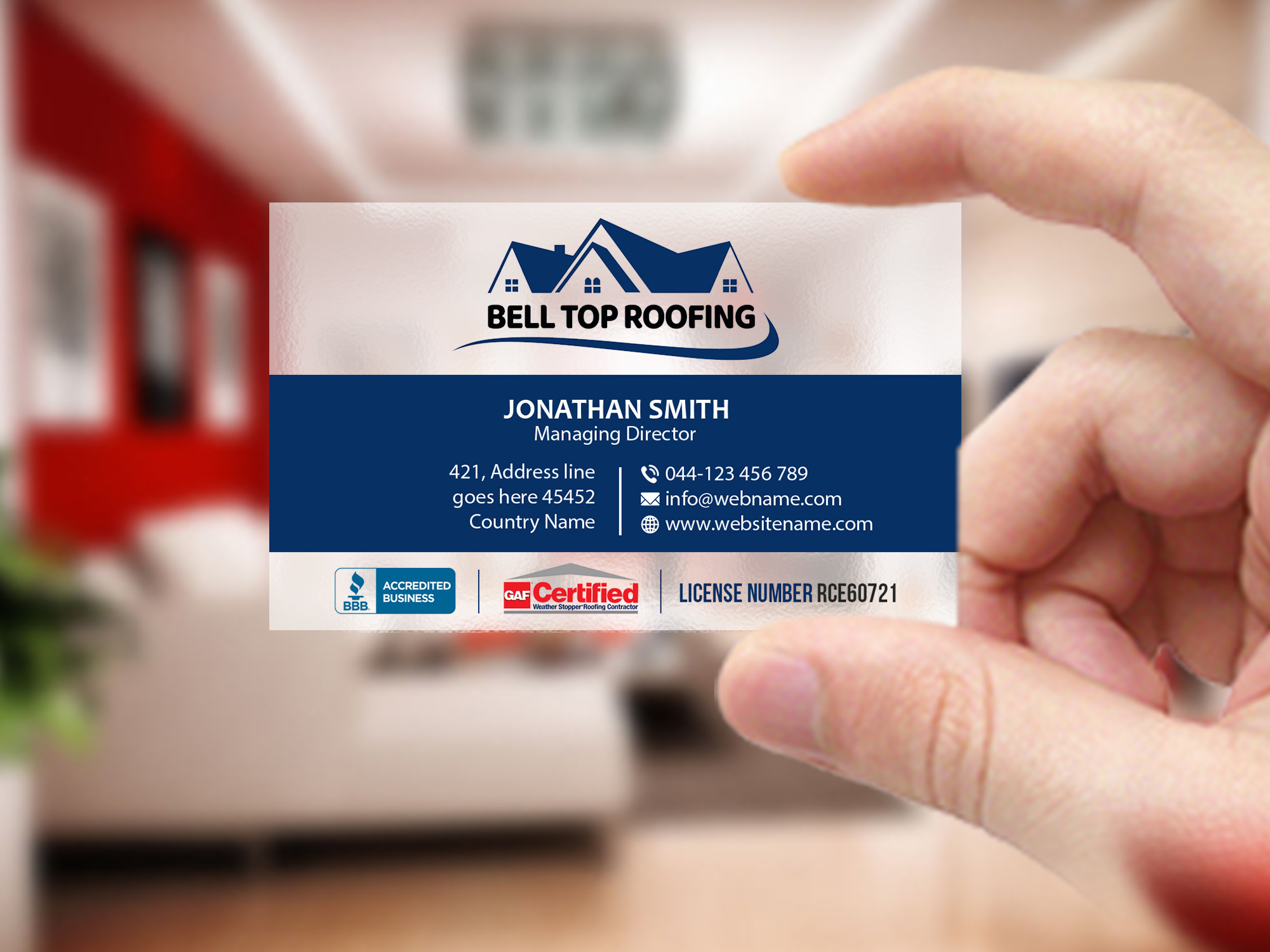 Business Card Design by Creations Box 2015 for Bell Top Roofing | Design #28159354