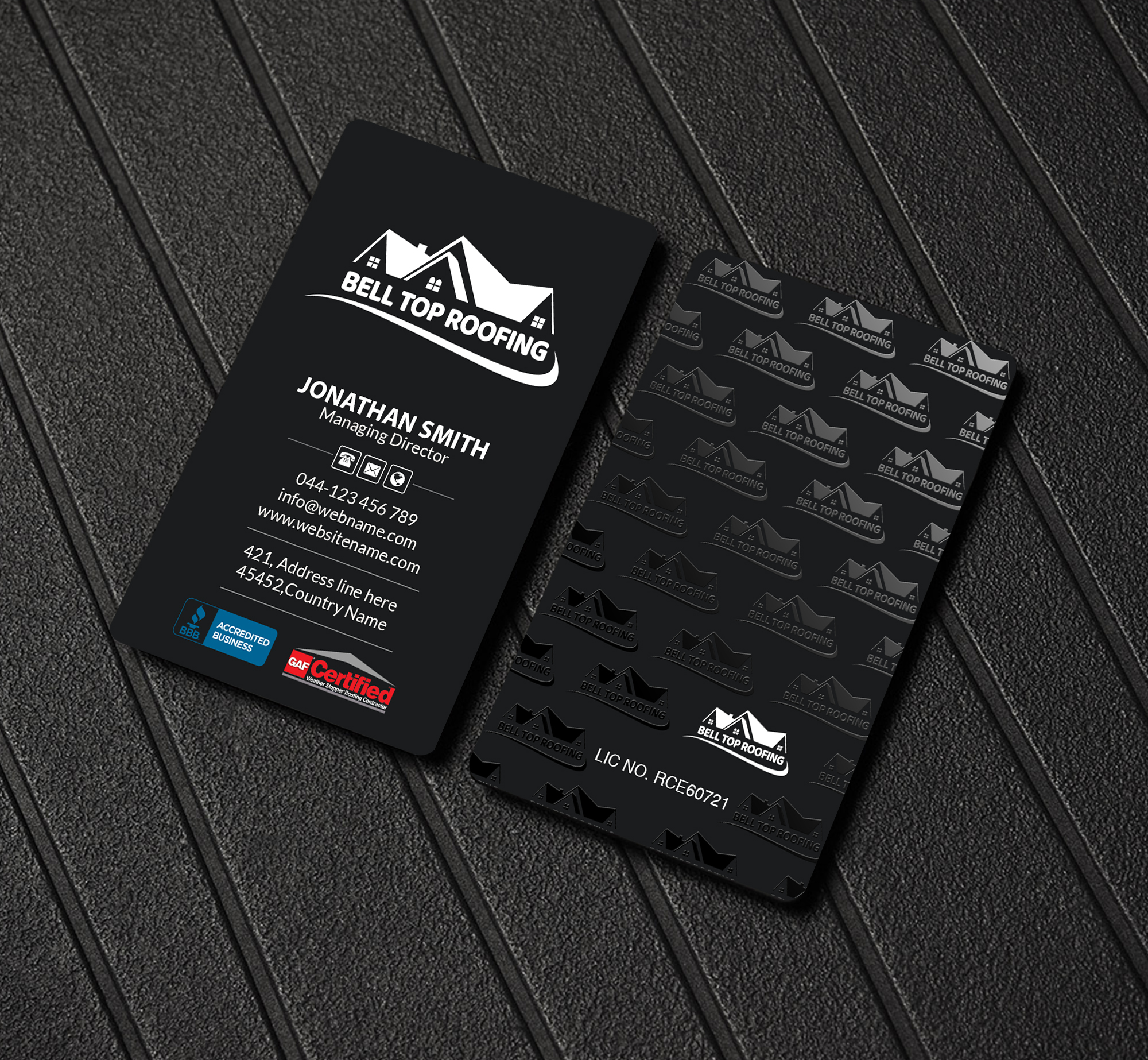 Business Card Design by Creations Box 2015 for Bell Top Roofing | Design #28159379
