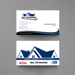 Business Card Design by chandrayaan.creative for Bell Top Roofing | Design: #28154702