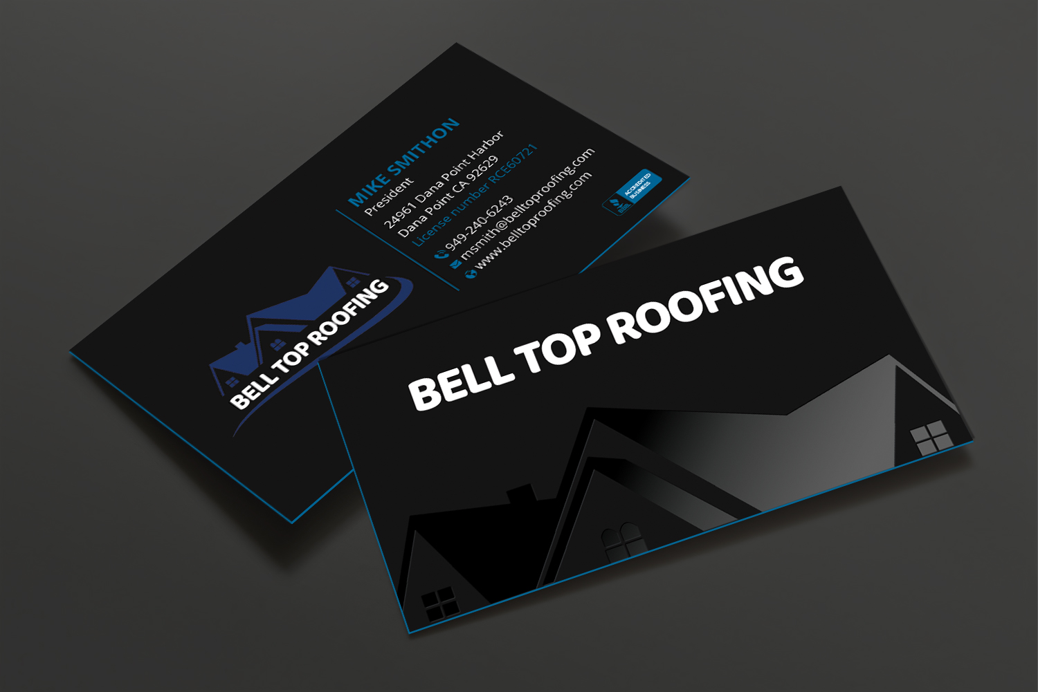 Business Card Design by DesignShout for Bell Top Roofing | Design #28154457