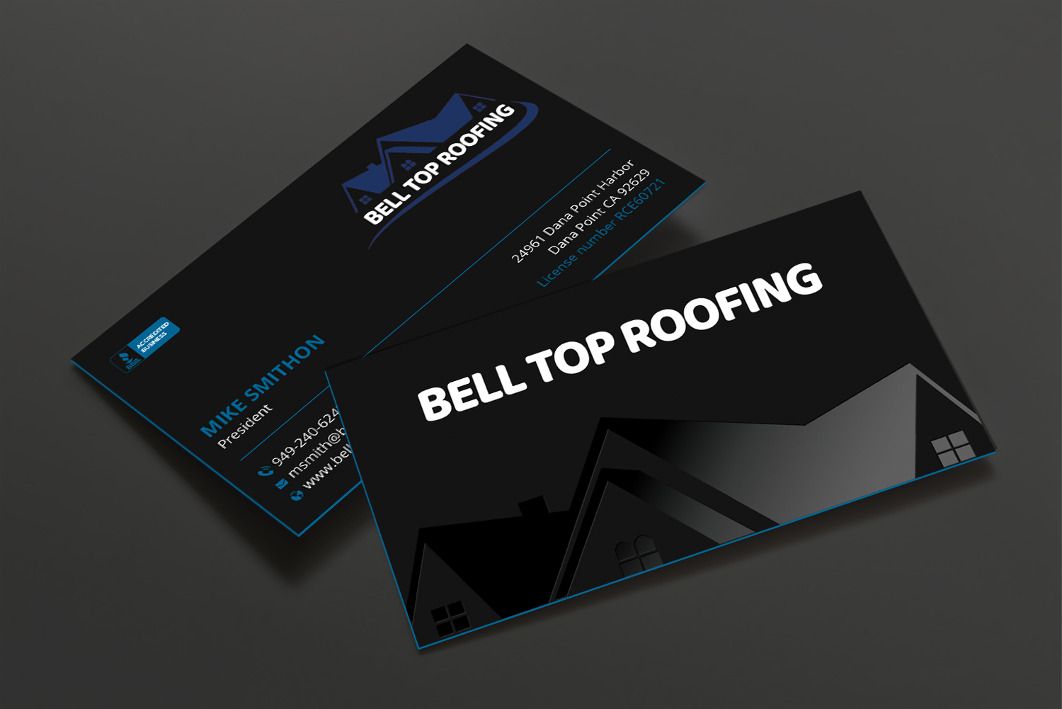 Business Card Design by DesignShout for Bell Top Roofing | Design #28154460