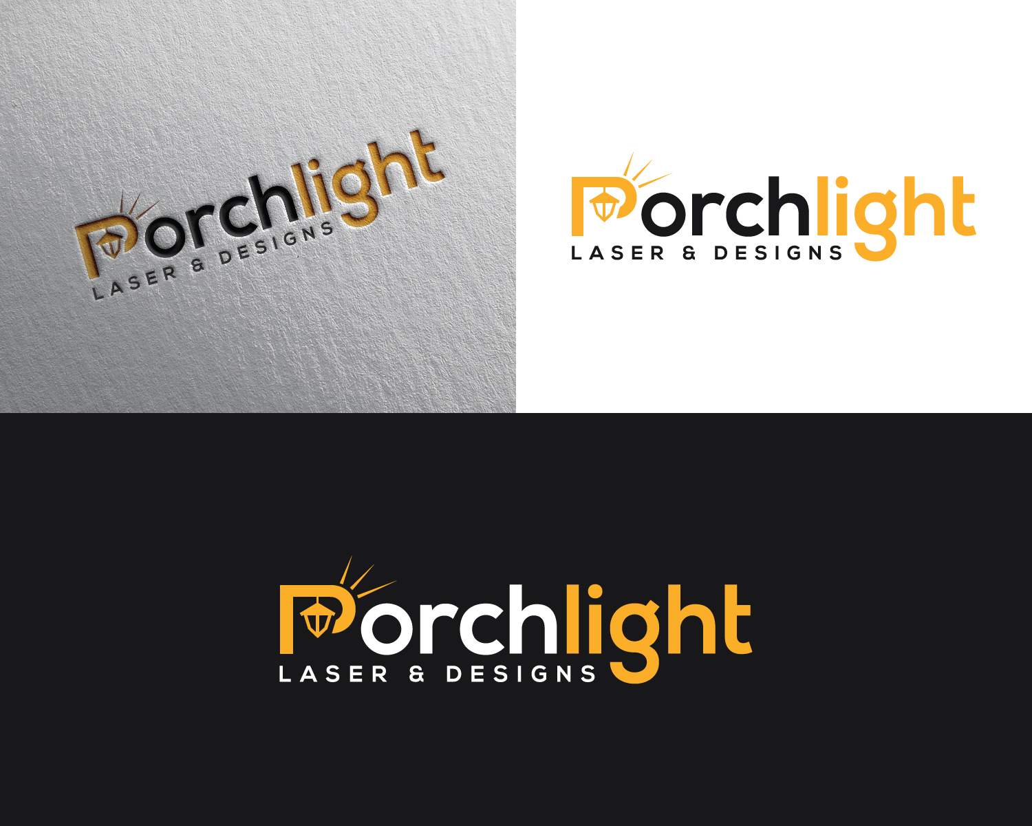 Logo Design by MAWBM for Porchlight Laser & Designs | Design #28169933