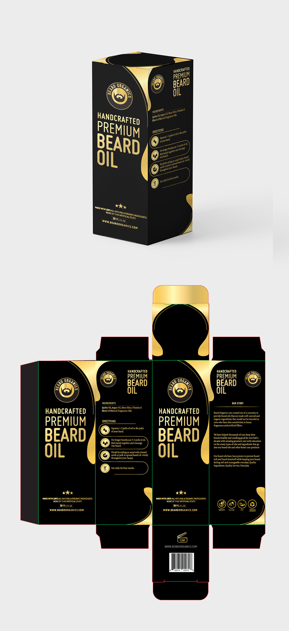 Packaging Design by Sushanta_Halder for Beard Organics LLC | Design #28196421