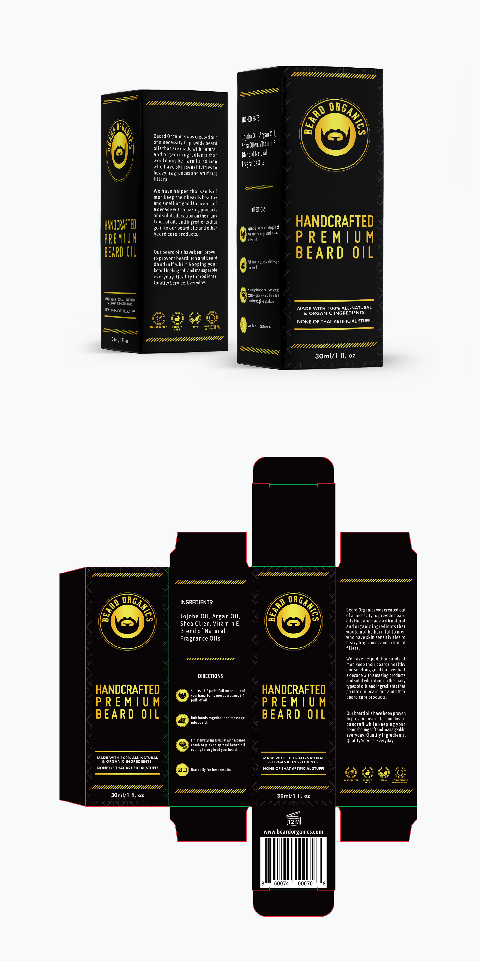 Packaging Design by ronin71 for Beard Organics LLC | Design #28202960