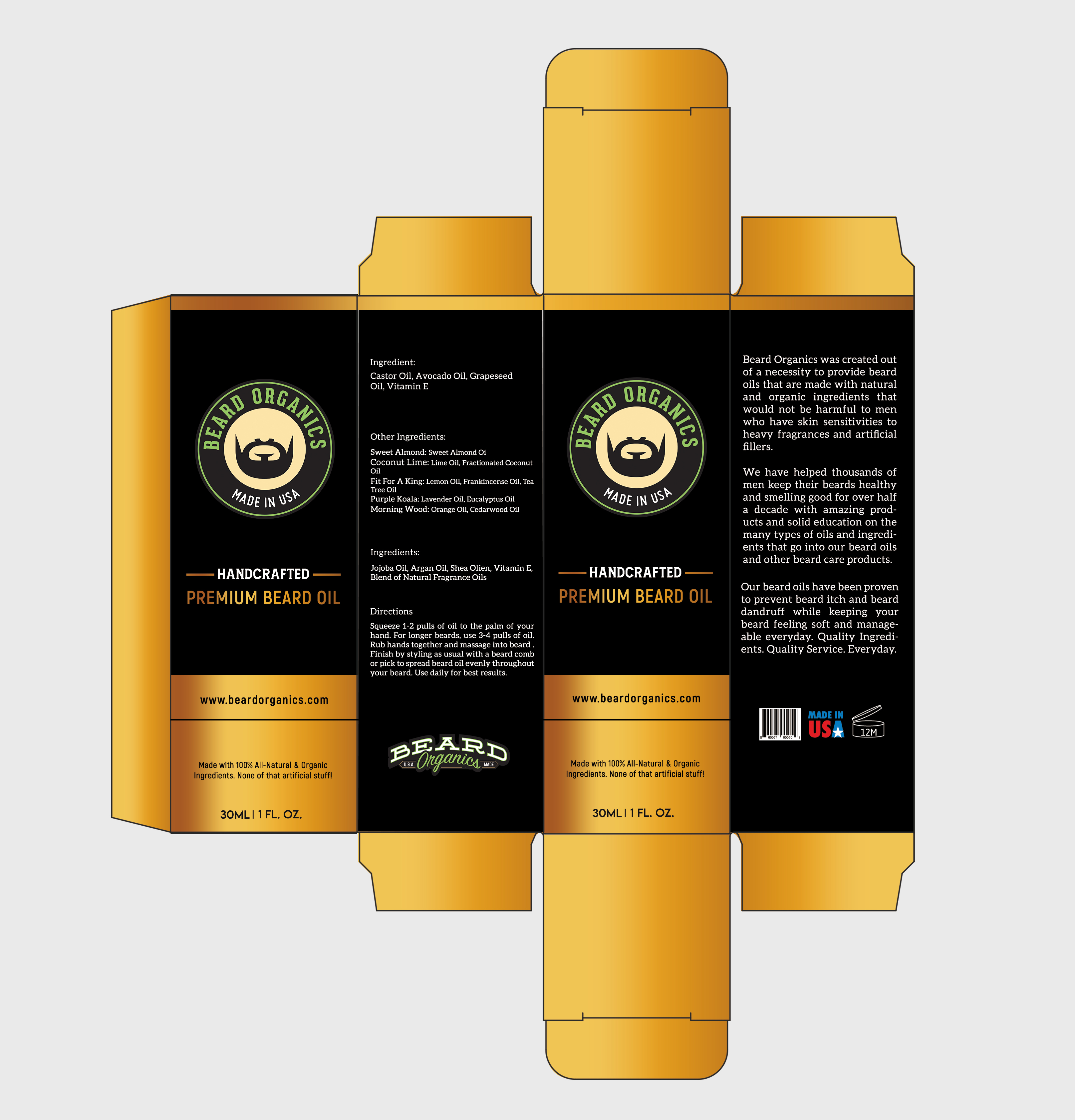 Packaging Design by RAMDHONU for Beard Organics LLC | Design #28154938