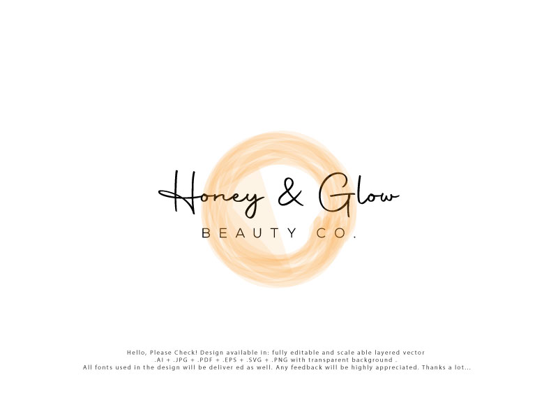 Logo Design by Cliping_path for Honey & Glow Beauty Co. | Design: #28169472