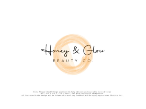 Logo Design by Cliping_path for Honey & Glow Beauty Co. | Design: #28169472