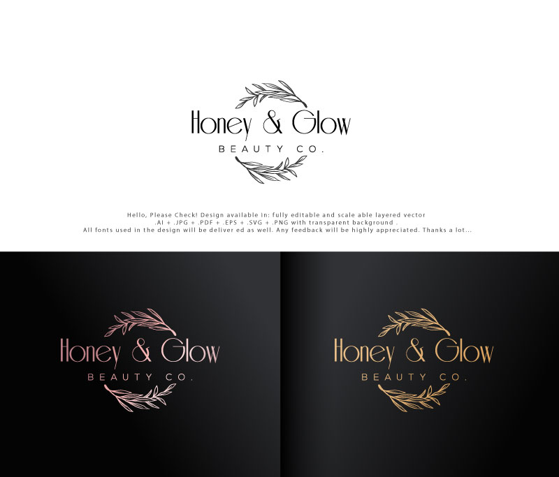 Diseño de Logo por Cliping_path para Honey & Glow Beauty Co. | Diseño #28169688