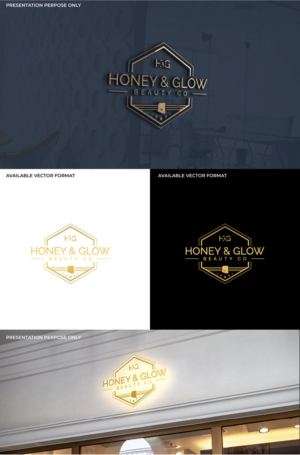 Logo Design by RS_Design for Honey & Glow Beauty Co. | Design: #28165559