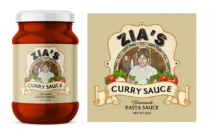 Curry Sauce label design | Diseño Gráfico por SAI DESIGNS