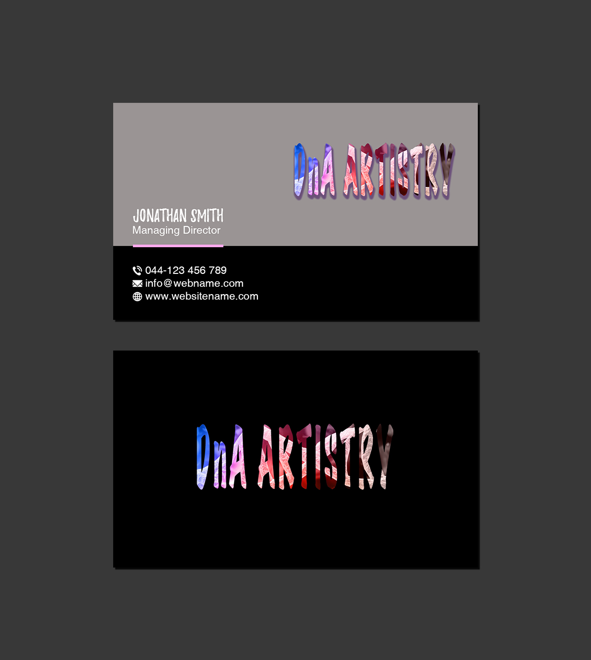 Business Card Design by Creations Box 2015 for DnA Artistry  | Design #28175737