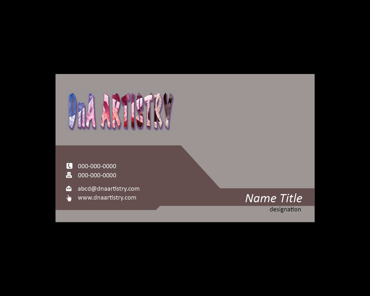 Business Card Design by Isnah Logo for DnA Artistry  | Design #28174700