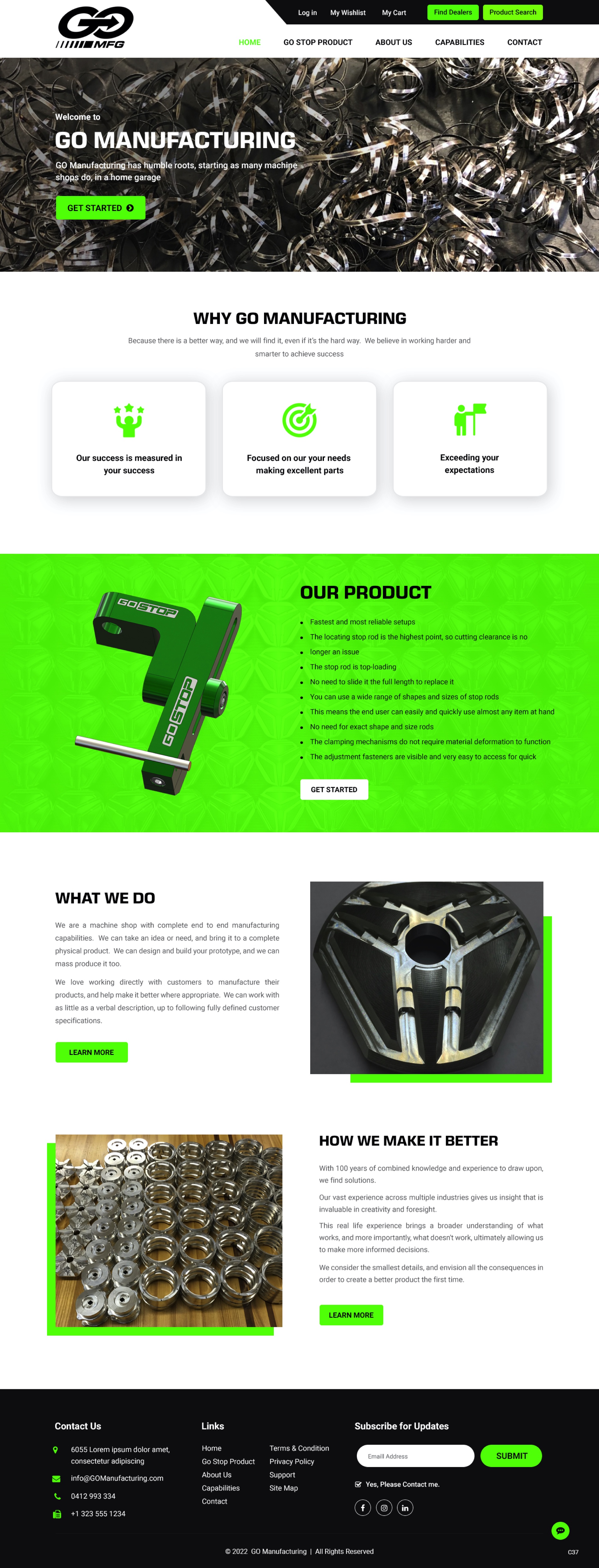 Wordpress Design by pb for GO Manufacturing | Design #28194284