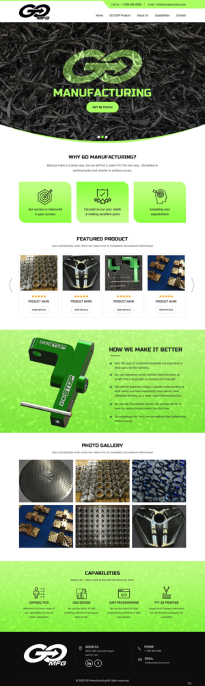 WordPress-Design von pb für GO Manufacturing | Design: #28194286